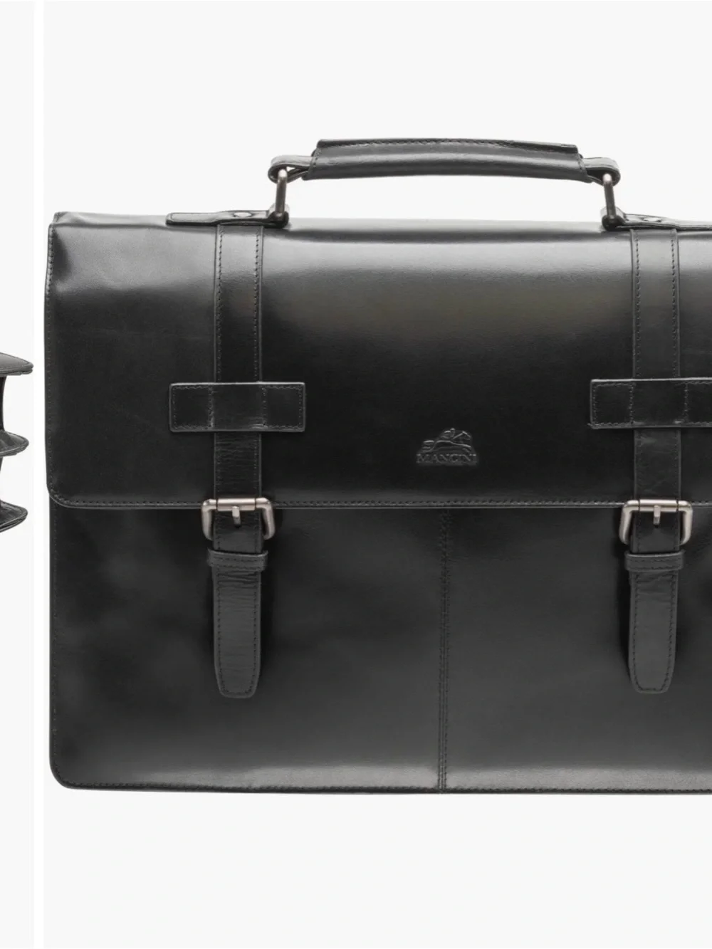 Mancini buffalo Leather Messenger Briefcase for Men